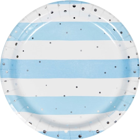 Blue And Silver Celebration Dessert Plates, 7, 96PK